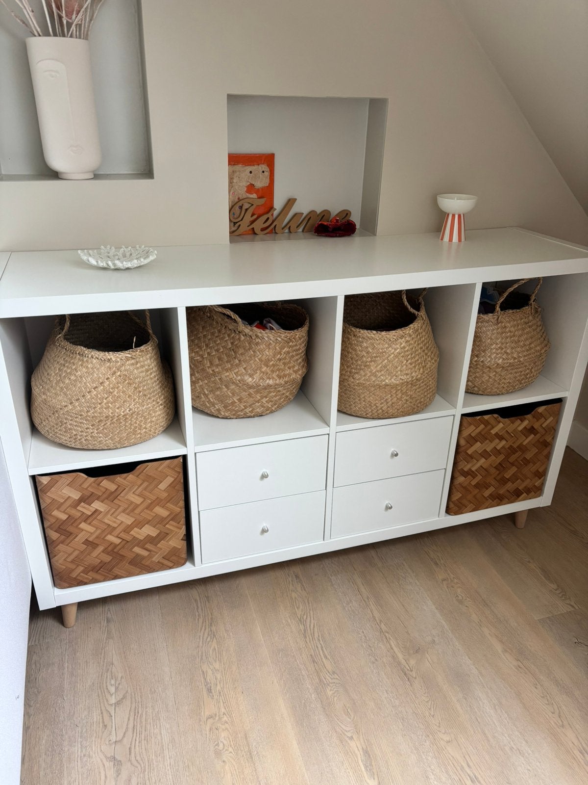 Ikea vakkenkast incl manden, Ophalen, Zo goed als nieuw, 25 tot 50 cm