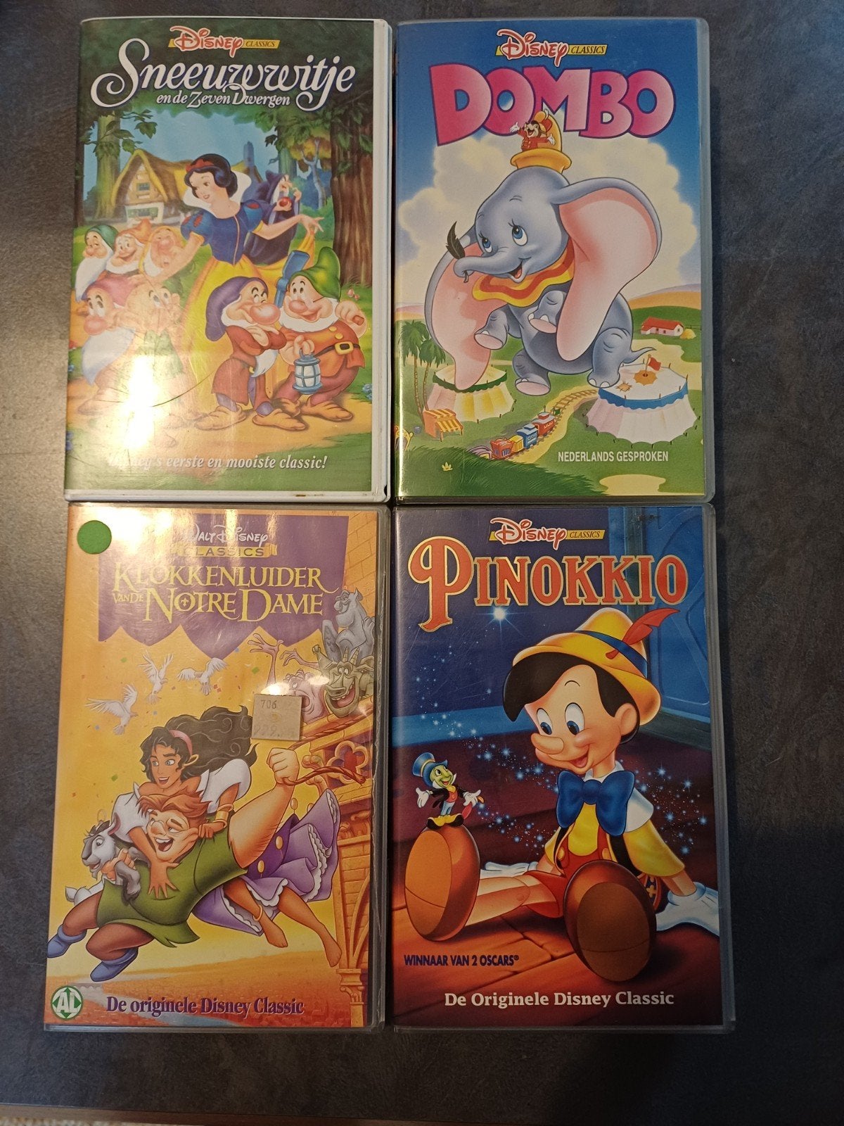 Disney VHS Collectie: Sneeuwwitje, Dumbo, Pinokkio,, Cd's en Dvd's, VHS | Film, Gebruikt, Alle leeftijden, Kinderfilm, Nederlands