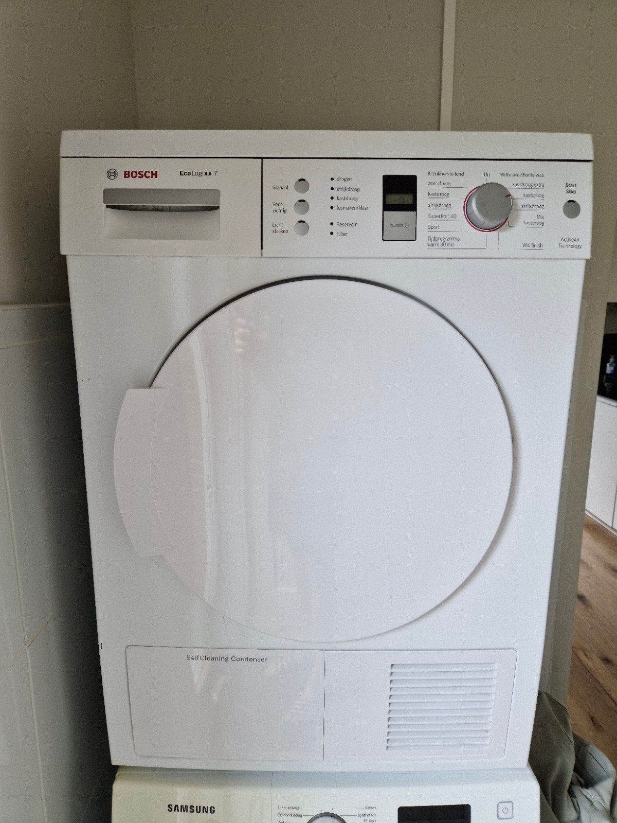 Bosch EcoLogixx 7 Condensdroger, 6 tot 8 kg, Gebruikt, Ophalen of Verzenden, 85 tot 90 cm