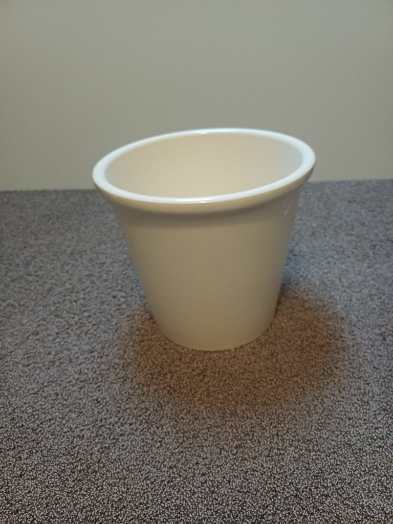 Mooie grote witte bloempot; ongeveer 30 cm, Ophalen, Gebruikt, Rond, Binnen