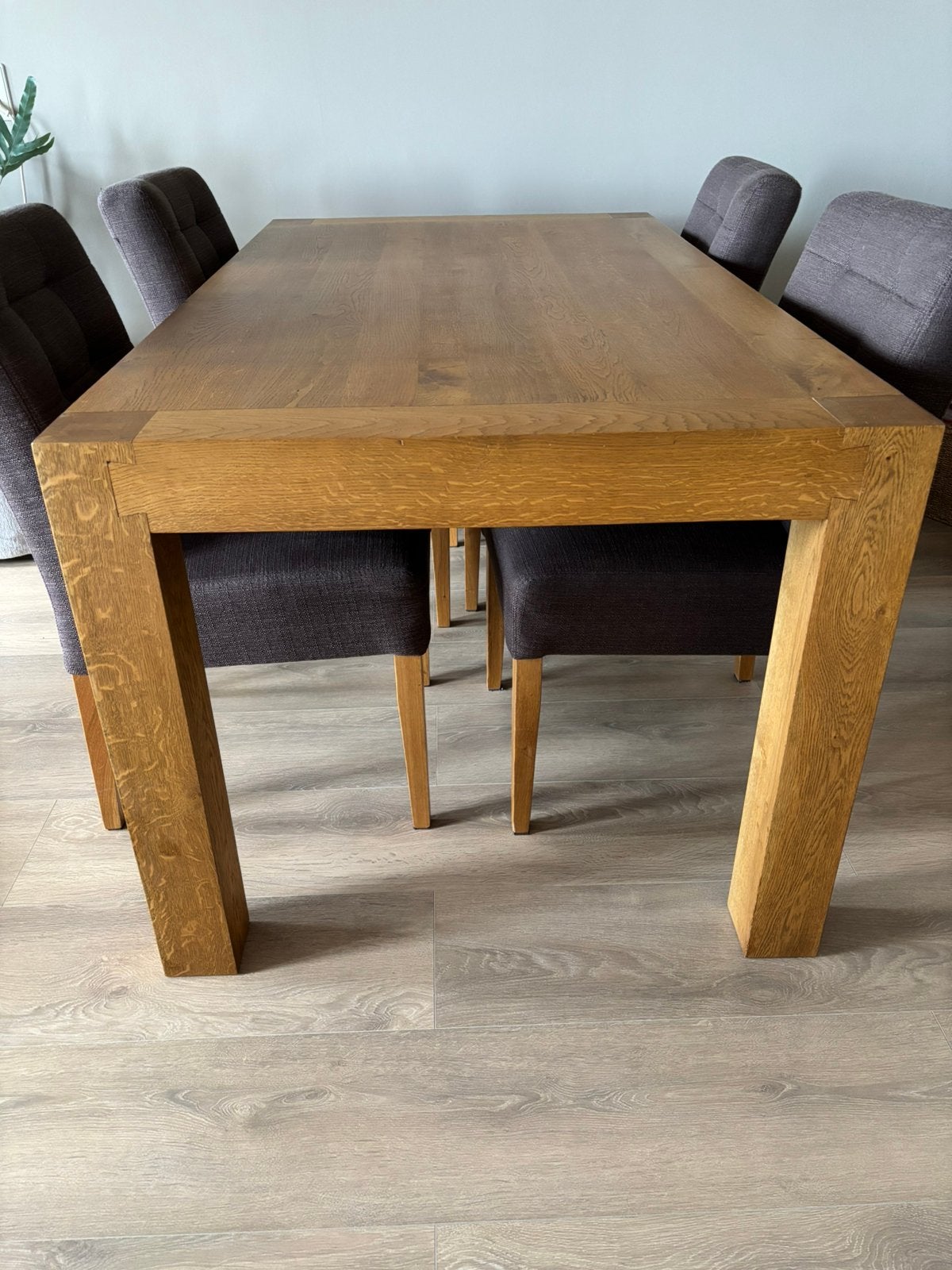 Eethoek met 4 stoelen, Ophalen, Gebruikt, Eikenhout, 50 tot 100 cm