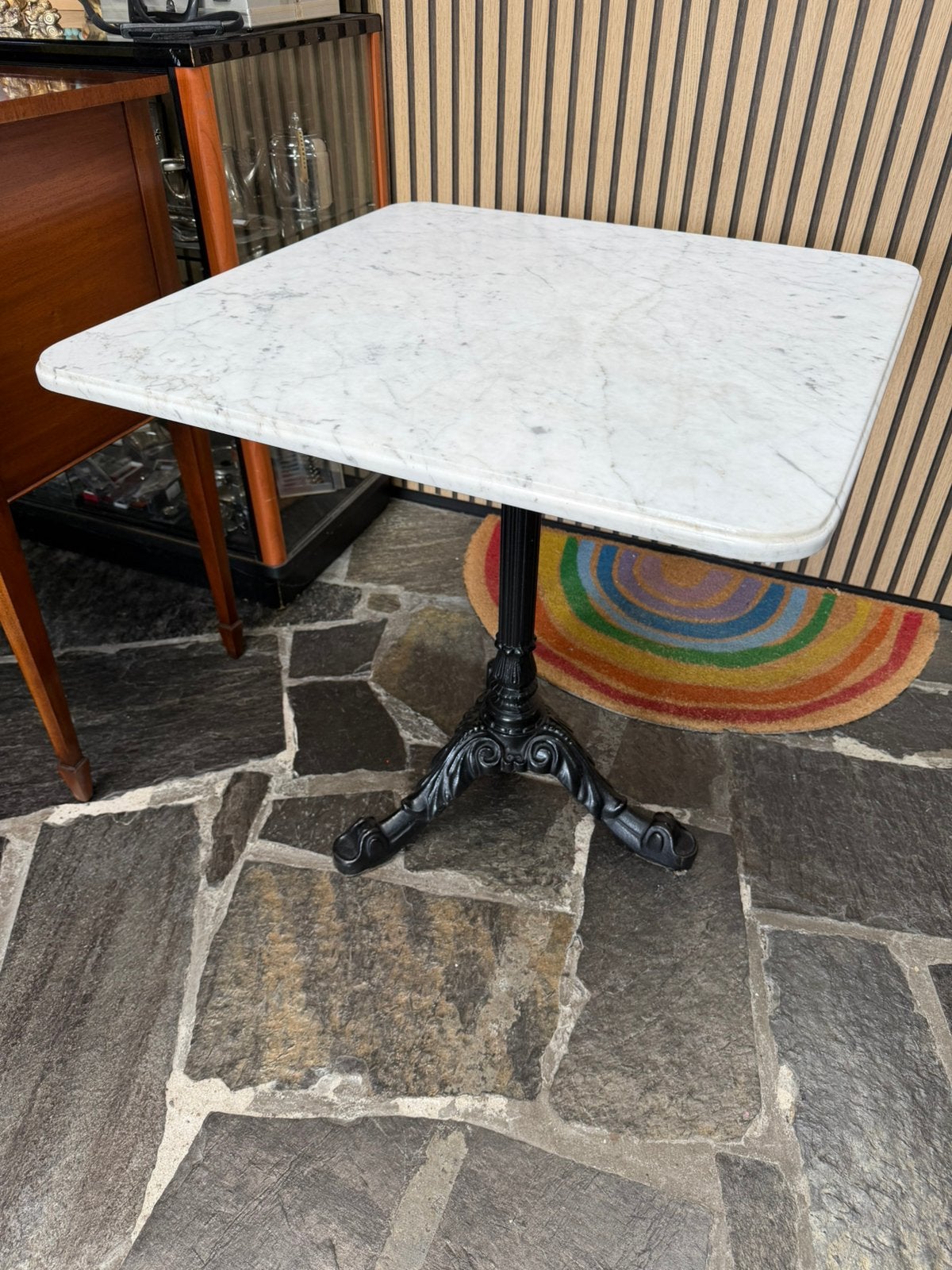 Bistro THONET tafel marmer prachtige staat, Ophalen, Zo goed als nieuw, Rechthoekig, 50 tot 100 cm
