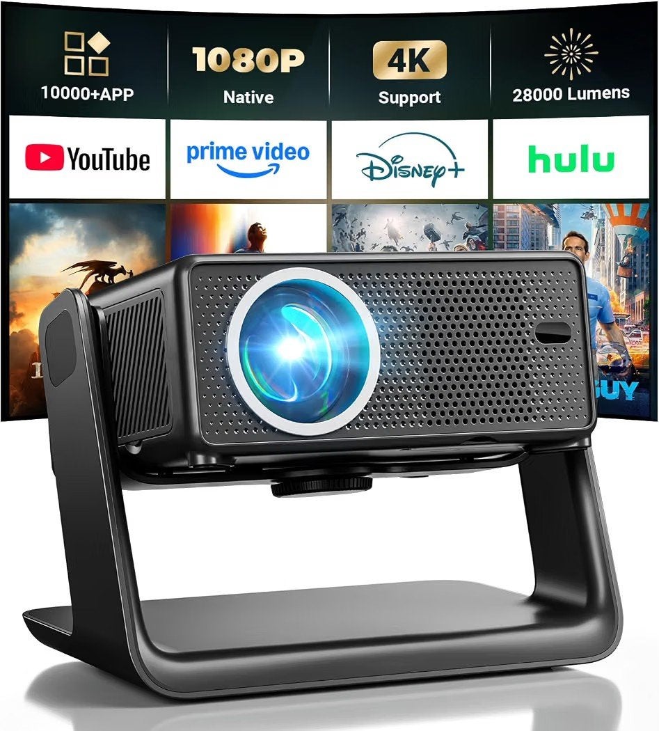 Smart Full HD Mini Beamer met Netflix & 360 Rotatie, LED, Nieuw, Ophalen of Verzenden, Full HD (1080)