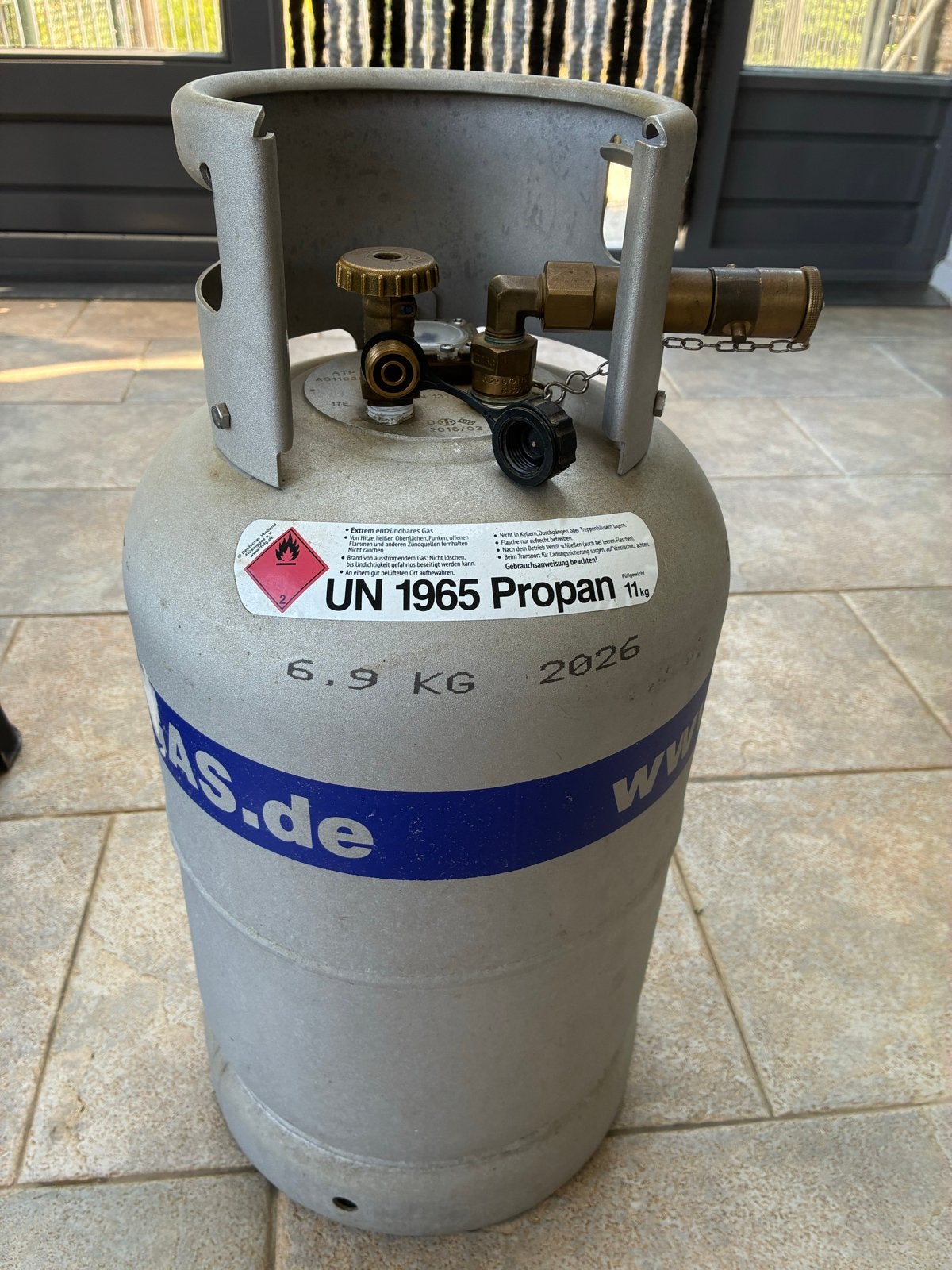 Alugas LPG Gasfles 11kg met 80% vulstop, Ophalen, Gebruikt