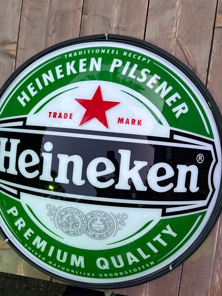 Heineken lichtbak, Verzamelen, Ophalen, Gebruikt, Reclamebord, Plaat of Schild, Heineken