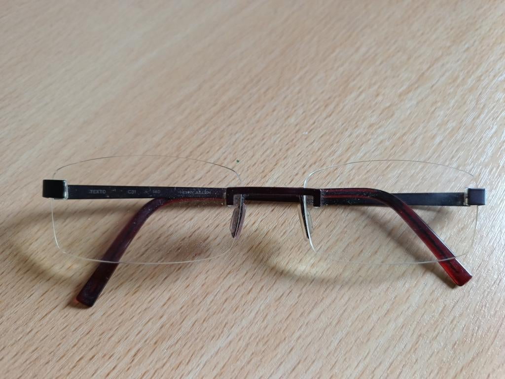 Henri Jullien TEXTO Glasbril - Elegant en Tijdloos Design, Overige merken, Gebruikt, Ophalen of Verzenden, Rood