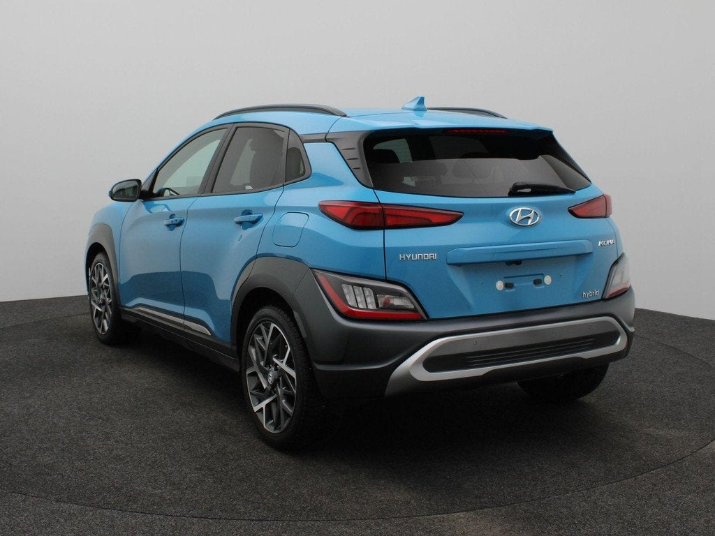 Hyundai Kona 1.6 GDI HEV Fashion Design | Adaptieve Cruise |, Auto's, Hyundai, 12 maanden, Gebruikt, Blauw, Leder en Stof