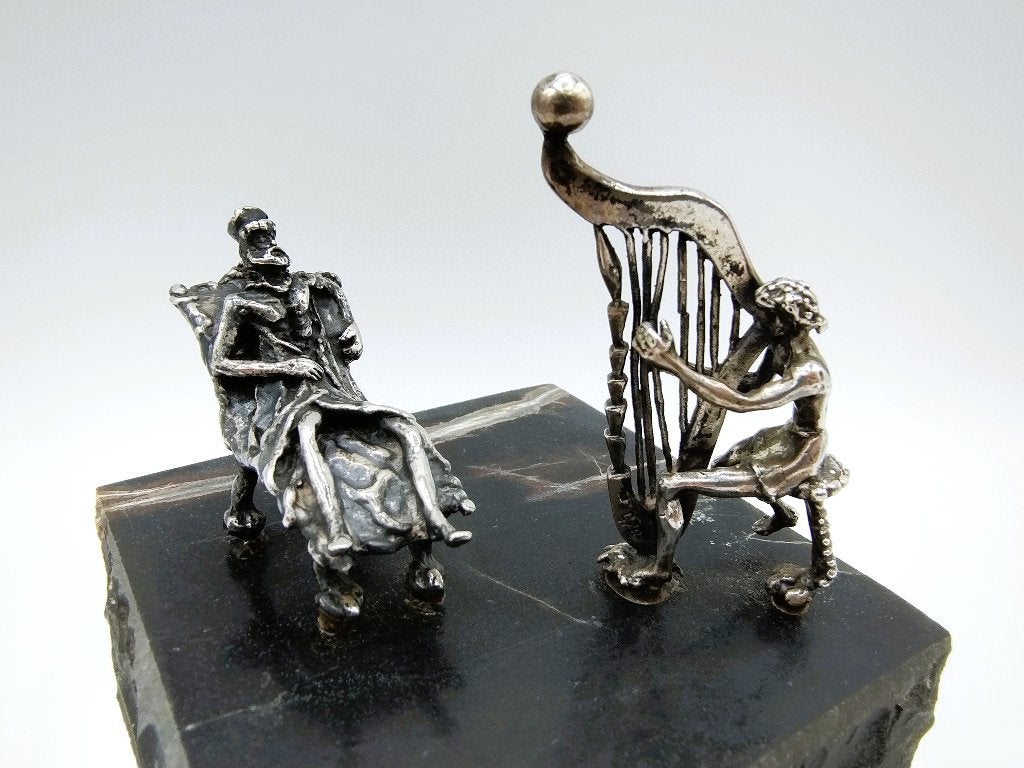 Zilveren miniatuur, David en Saul, Yaacov Heller, Jeruzalem