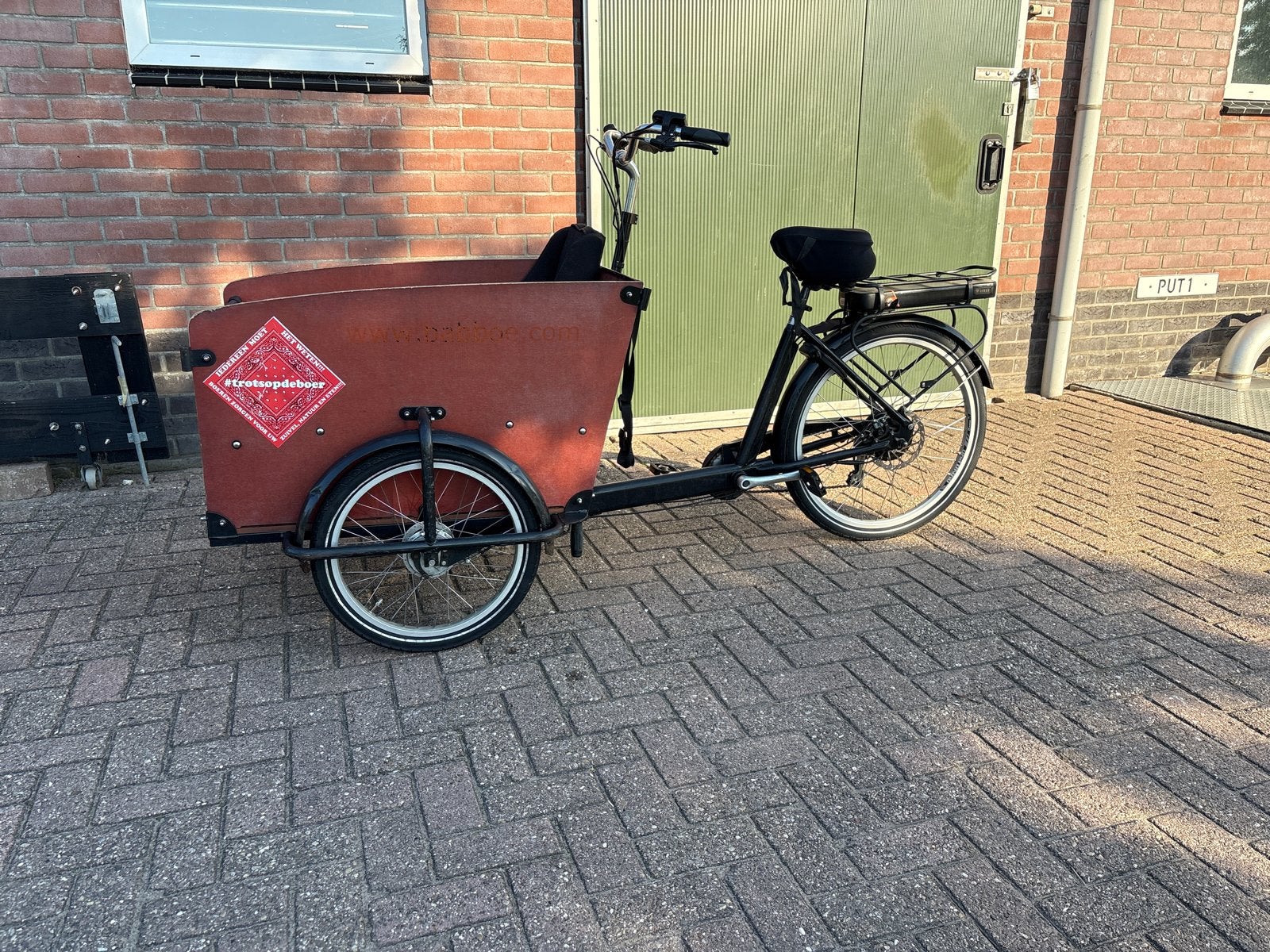 Babboe Big bakfiets - Ideaal voor gezinnen!, Gebruikt, Elektrisch, Schijfrem, Ophalen