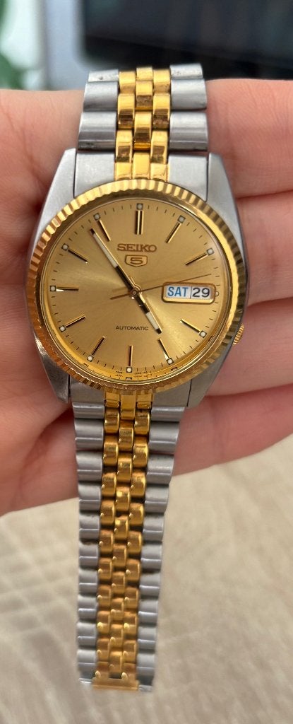 herenhorloge Seiko 5 “Datejust”, Sieraden, Tassen en Uiterlijk, Horloges | Heren, Ophalen, Gebruikt, Staal, Polshorloge