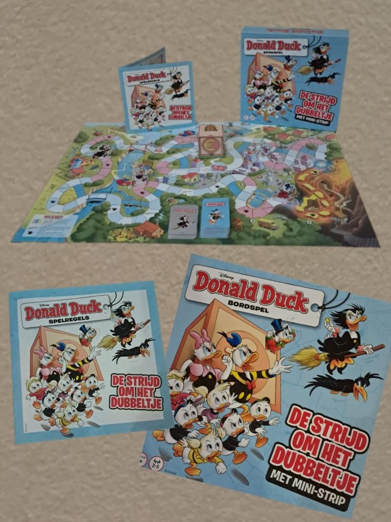 Donald Duck bordspel De strijd om het dubbeltje, Hobby en Vrije tijd, Gezelschapsspellen | Bordspellen, Een of twee spelers, Ophalen of Verzenden