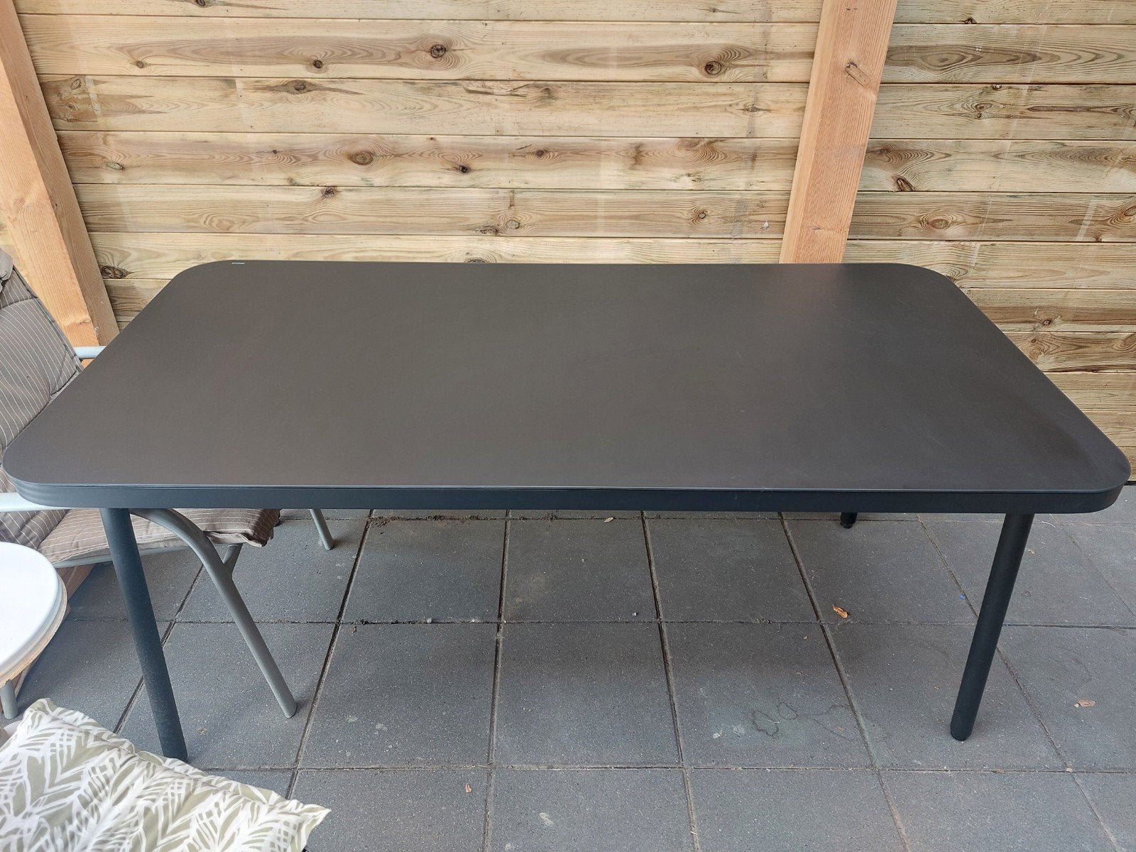 tuin tafel met tempered glass, Ophalen, Zo goed als nieuw, Rechthoekig, Hout