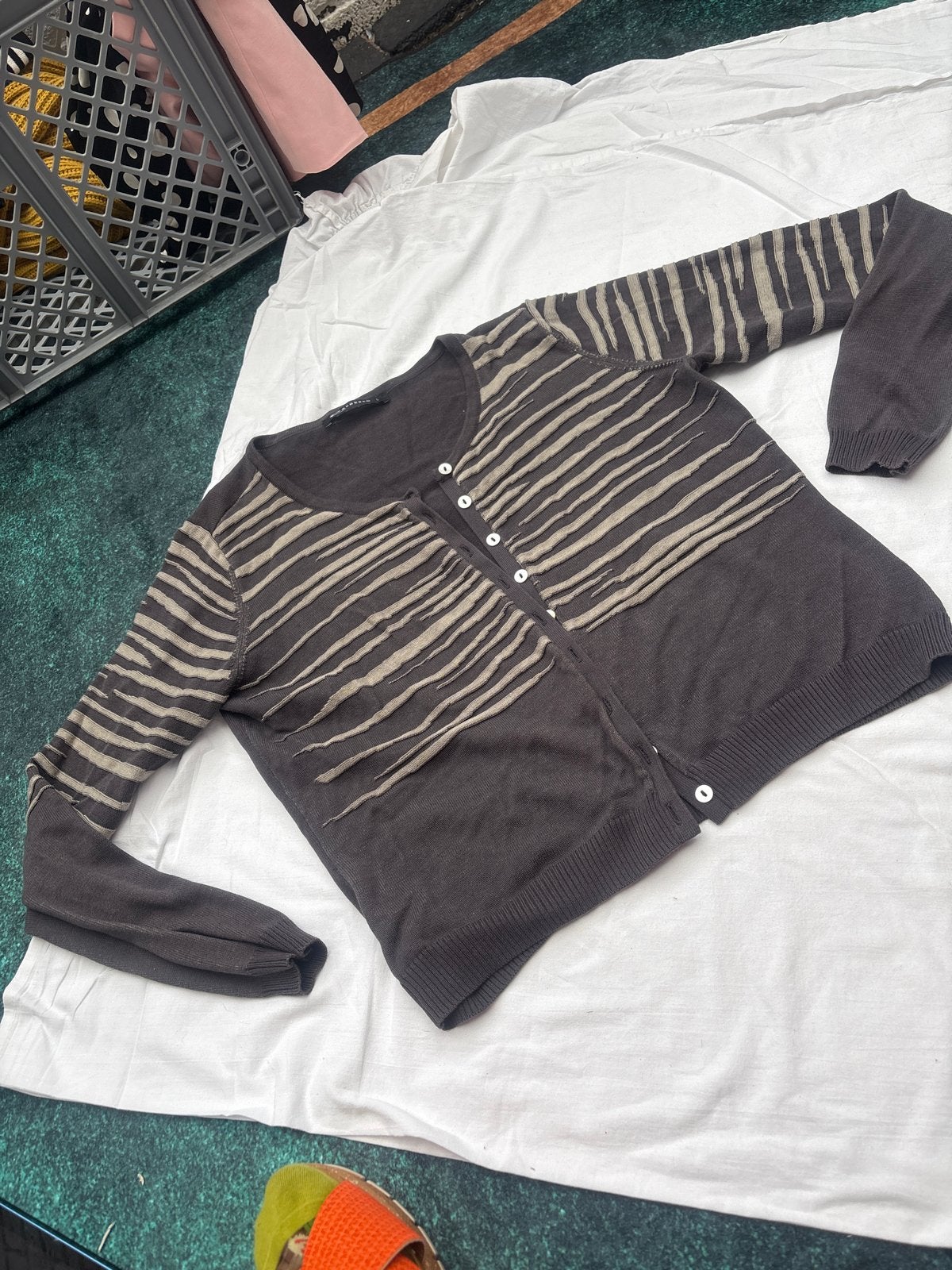 Expresso Cardigan Maat L - Bruin met Beige Strepen, Ophalen of Verzenden, Zo goed als nieuw, Maat 42/44 (L), Bruin