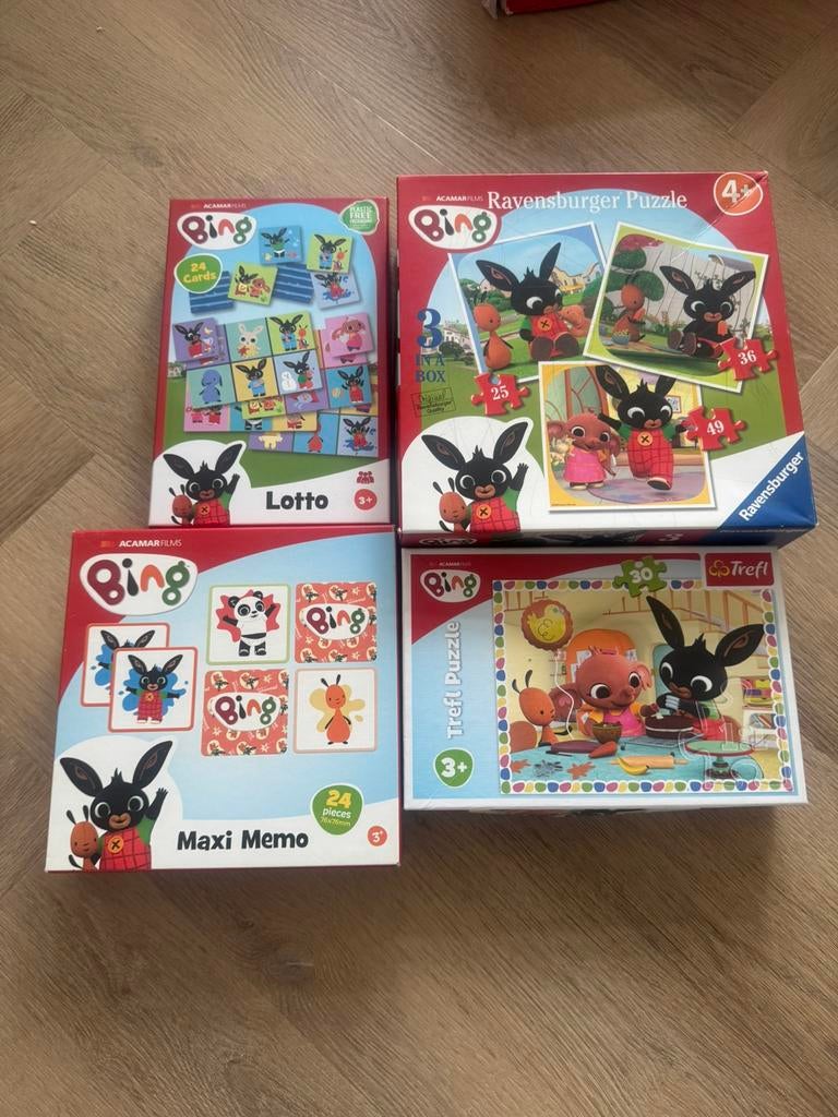 Bing puzzels en kaartspellen, Kinderen en Baby's, Speelgoed | Kinderpuzzels, Ophalen, 10 tot 50 stukjes, Zo goed als nieuw