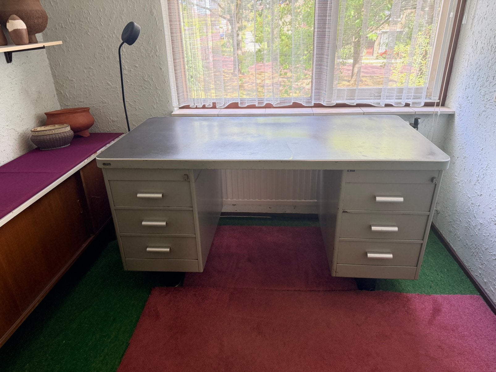 Vintage Gispen bureau, Huis en Inrichting, Bureaus, Ophalen, Gispen, Gebruikt, 175 cm