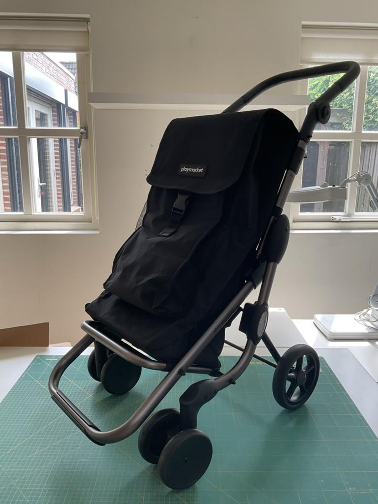 Nieuw boodschappen wagentje, Wieltjes, 30 cm of meer, Zwart, Nieuw