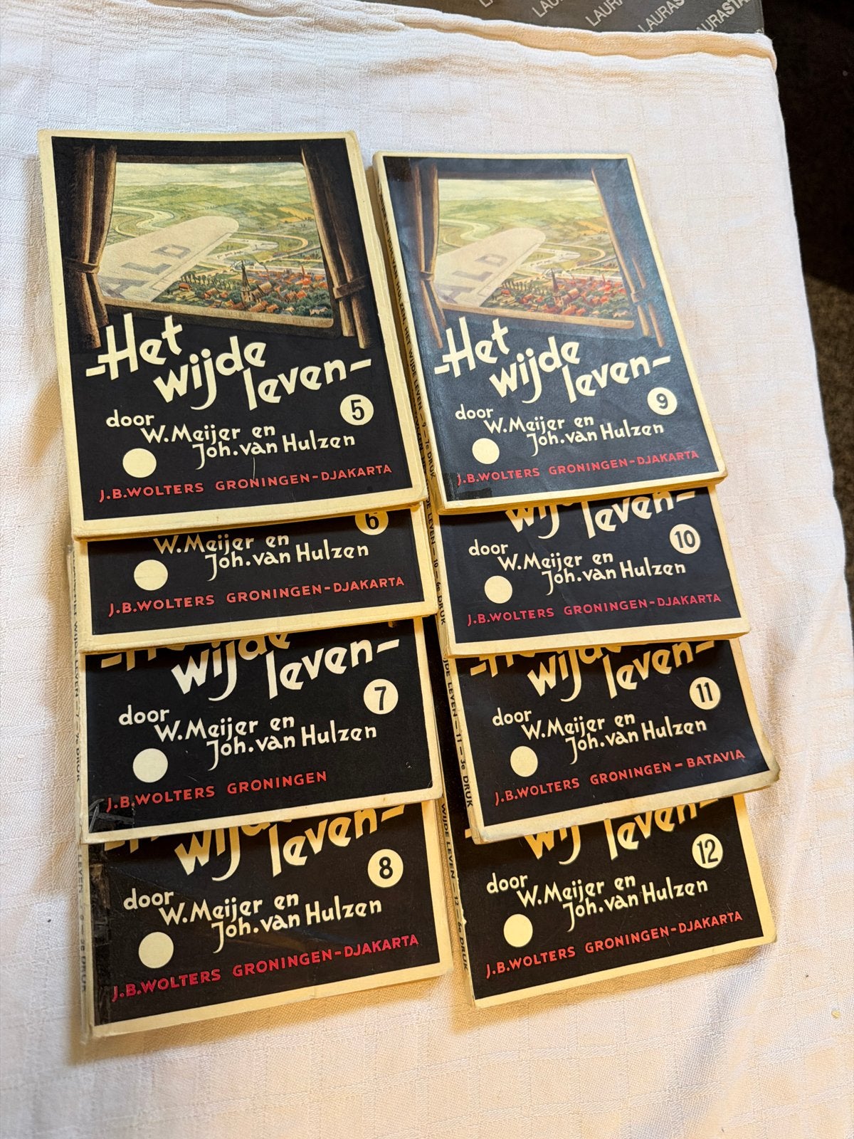 8 oude schoolboekjes 'Het Wijde Leven' van J.B. Wolters, Boeken, Ophalen of Verzenden, Gelezen, Overige niveaus, Overige vakken