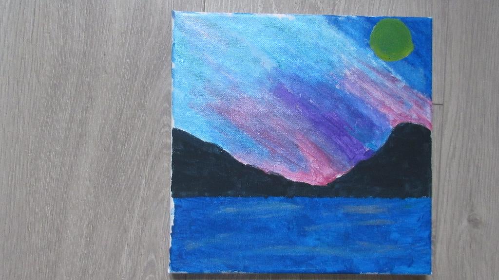 zelf gemaakt acrylverf schilderij, Ophalen of Verzenden