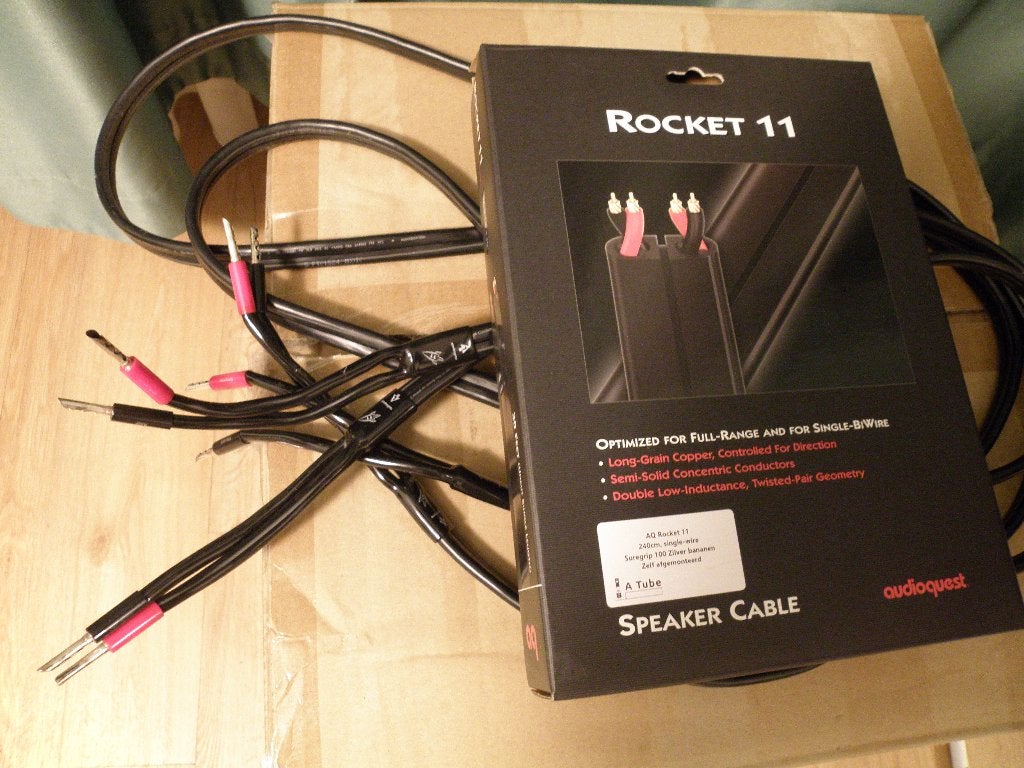 Audioquest rocket 11 luidsprekerkabel 2 x 2,4 meter, Verzenden, Zo goed als nieuw, 2 tot 5 meter, Luidsprekerkabel
