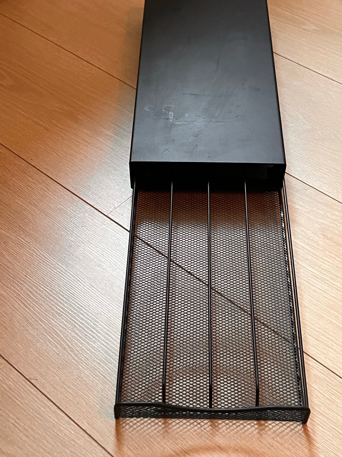 Nespresso cup lade met 4 rijen - Handig onder je machine, Ophalen of Verzenden, Gebruikt, Zwart, Metaal