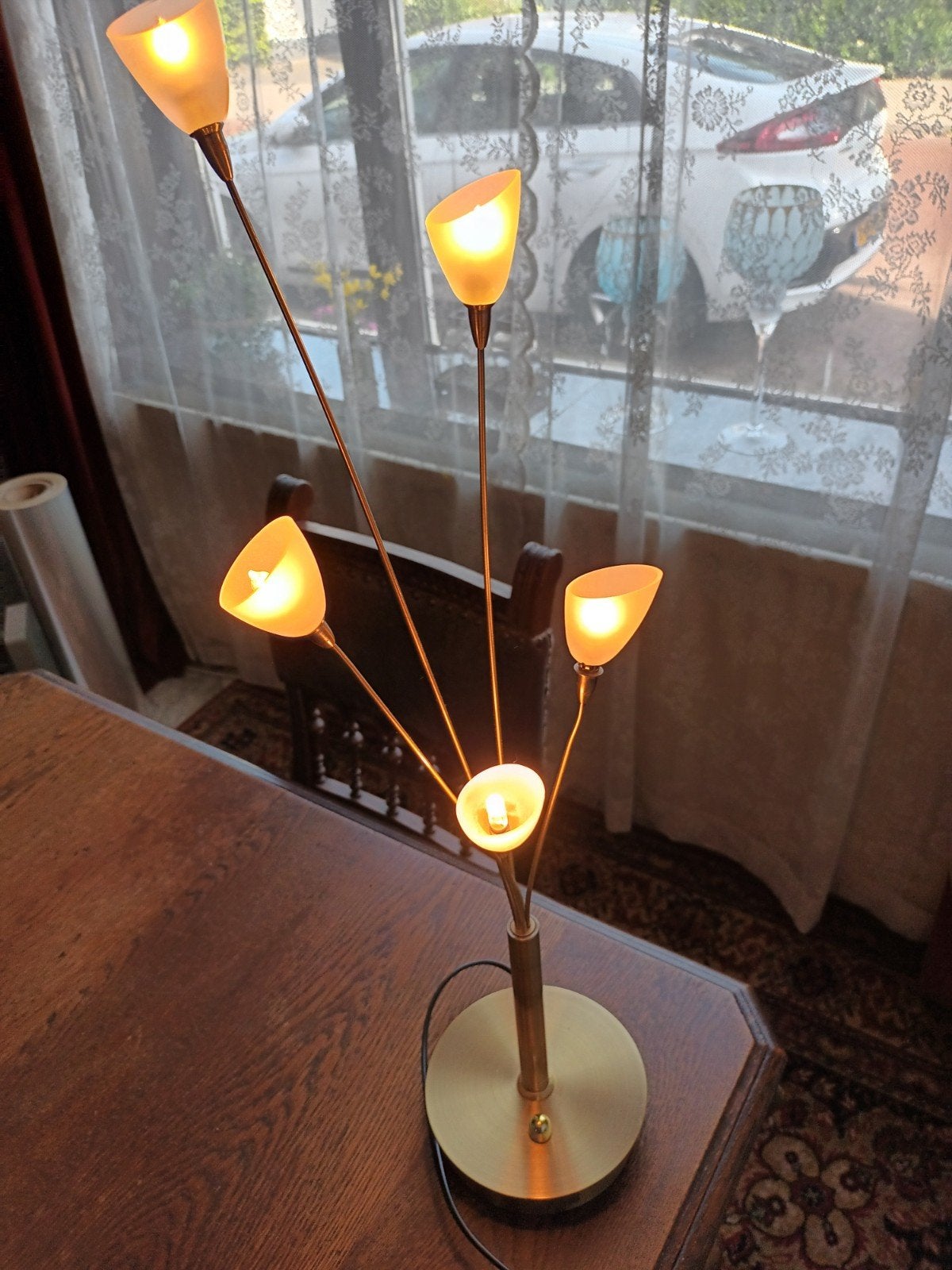 Jan des Bouvrie Tafellamp Dimbaar Messing Kleur, Ophalen, 50 tot 75 cm, Modern, Design, Klassiek, Zo goed als nieuw