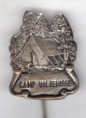Camping Valkenisse zilverkleurig speldje ( P_035), Verzenden, Zo goed als nieuw, Stad of Land, Speldje of Pin