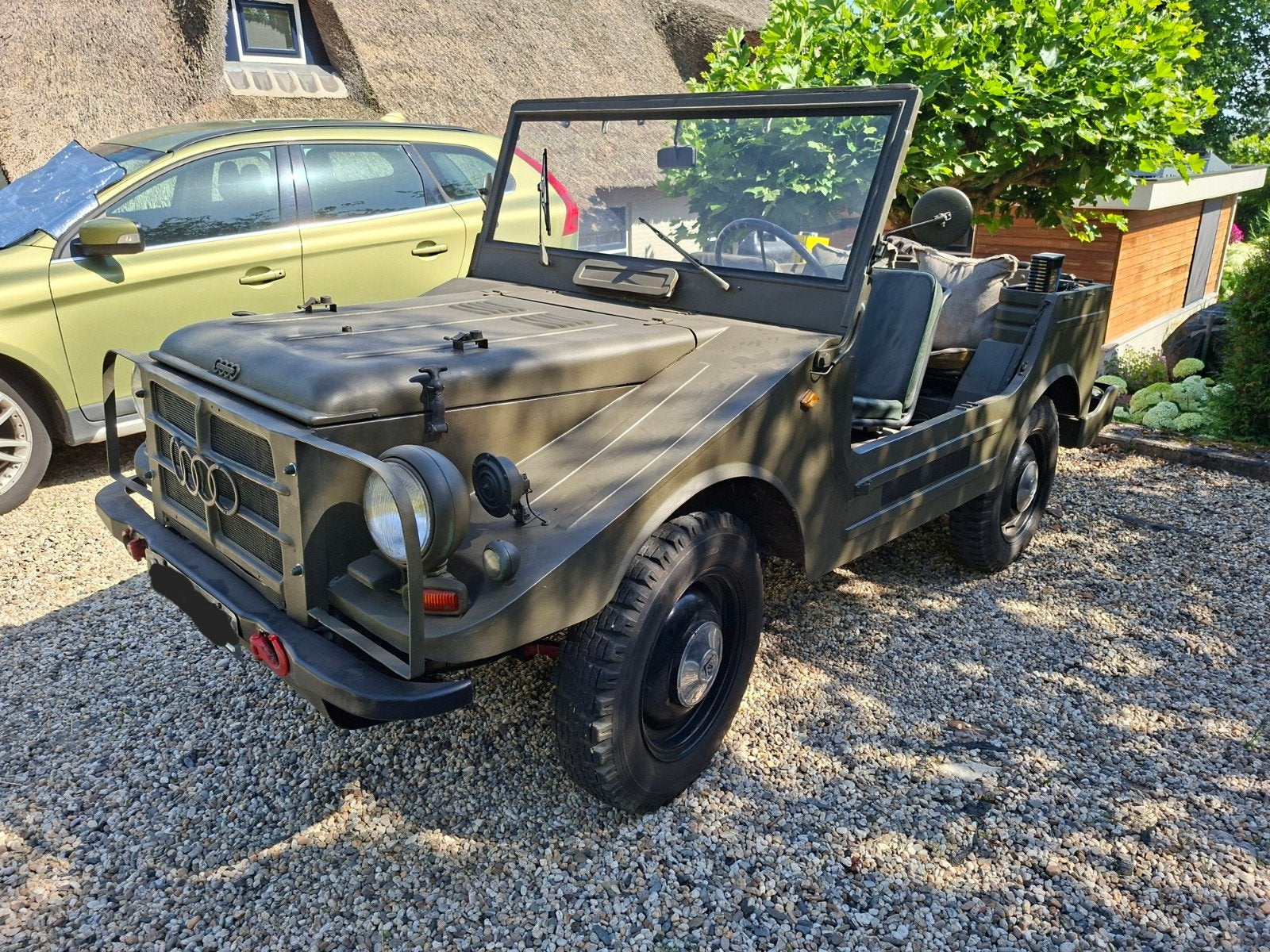 DKW Munga NL auto 1963, Auto's, Oldtimers, Particulier, Overige merken, Benzine, Cabriolet, Handgeschakeld, Groen, Zwart, Stof
