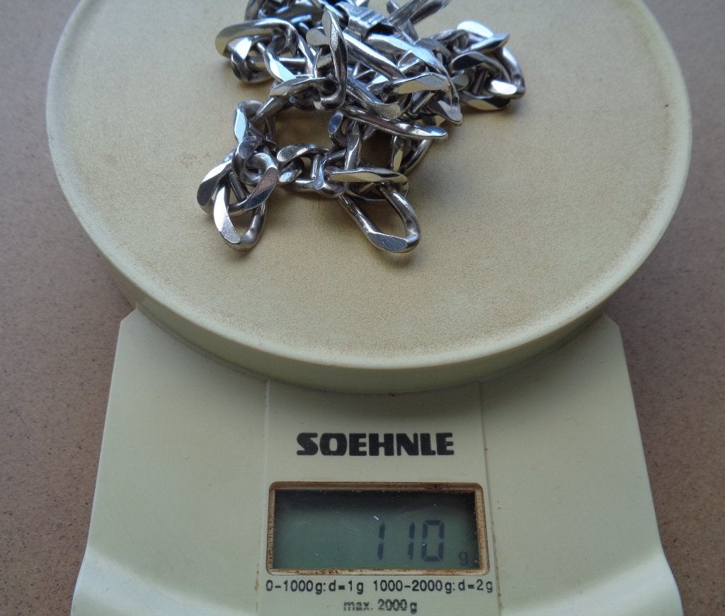zilveren 110 gram  figaro heren ketting [623], Verzenden, Zo goed als nieuw, Zilver, Zilver