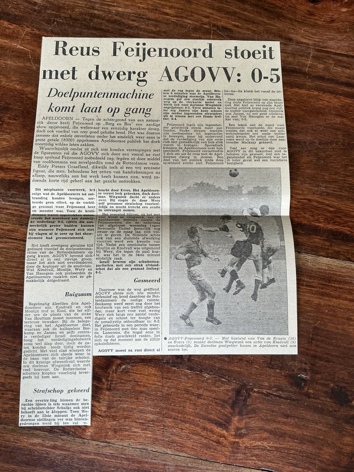 Voetbal krantenartikel AGOVV Feyenoord september 1968, Verzamelen, Ophalen of Verzenden, Knipsel(s)