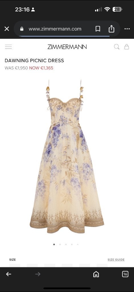 Zimmermann Dawning Pic Jurk Dress, Kleding | Dames, Ophalen of Verzenden, Zo goed als nieuw, Onder de knie