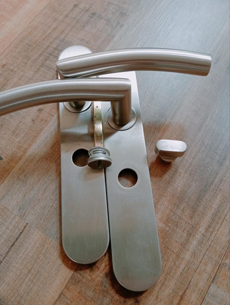 Gamma deurkruk set voor toiletdeur, Ophalen of Verzenden, Rvs, Klink of Kruk