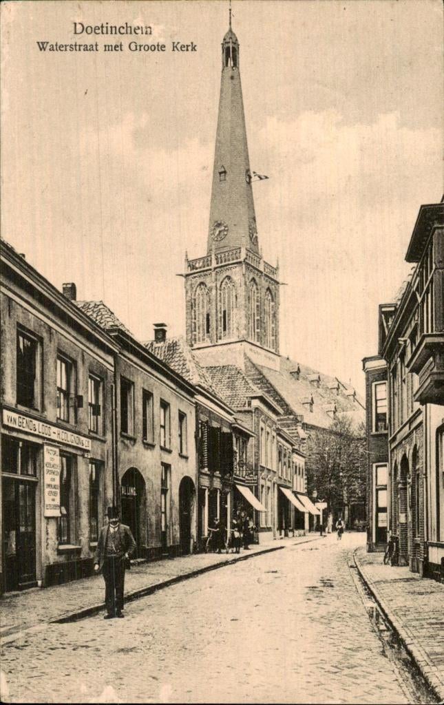 Doetinchem - Waterstraat - Groote Kerk, Ophalen of Verzenden, 1920 tot 1940, Gelopen, Gelderland