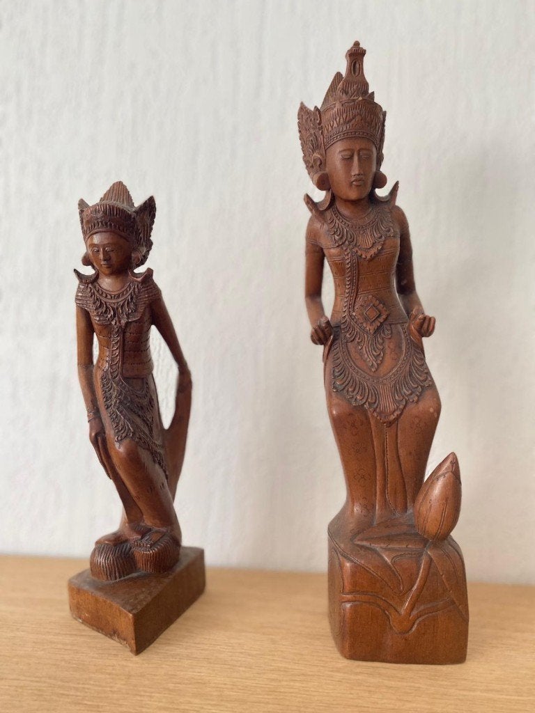 Balinees Snijwerk (dames), Antiek en Kunst, Kunst | Beelden en Houtsnijwerken, Houtsnijwerk, Minder dan 20 cm, Ophalen of Verzenden