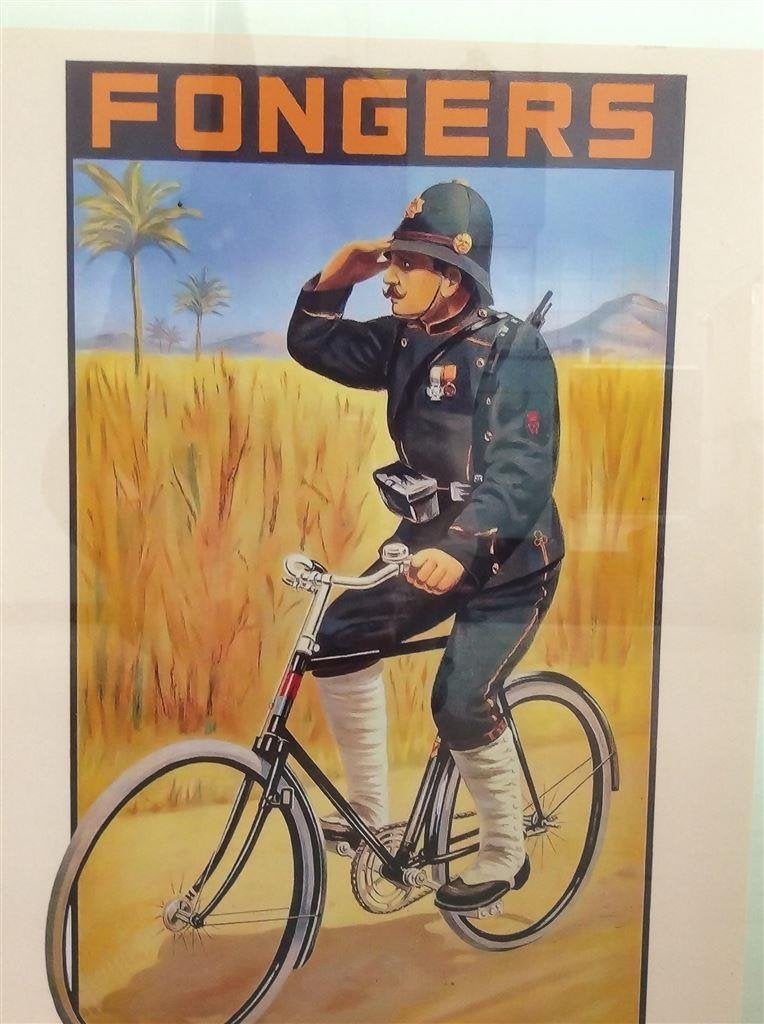 FONGERS MILITAIR op fiets reclame Knil Kunst Poster, Verzenden, Landmacht, Nederland, Foto of Poster