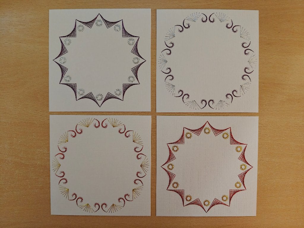 geborduurde oplegkaarten setje nr. 5, Ophalen of Verzenden, Nieuw, Overige thema's, Blanco kaart of Basiskaart