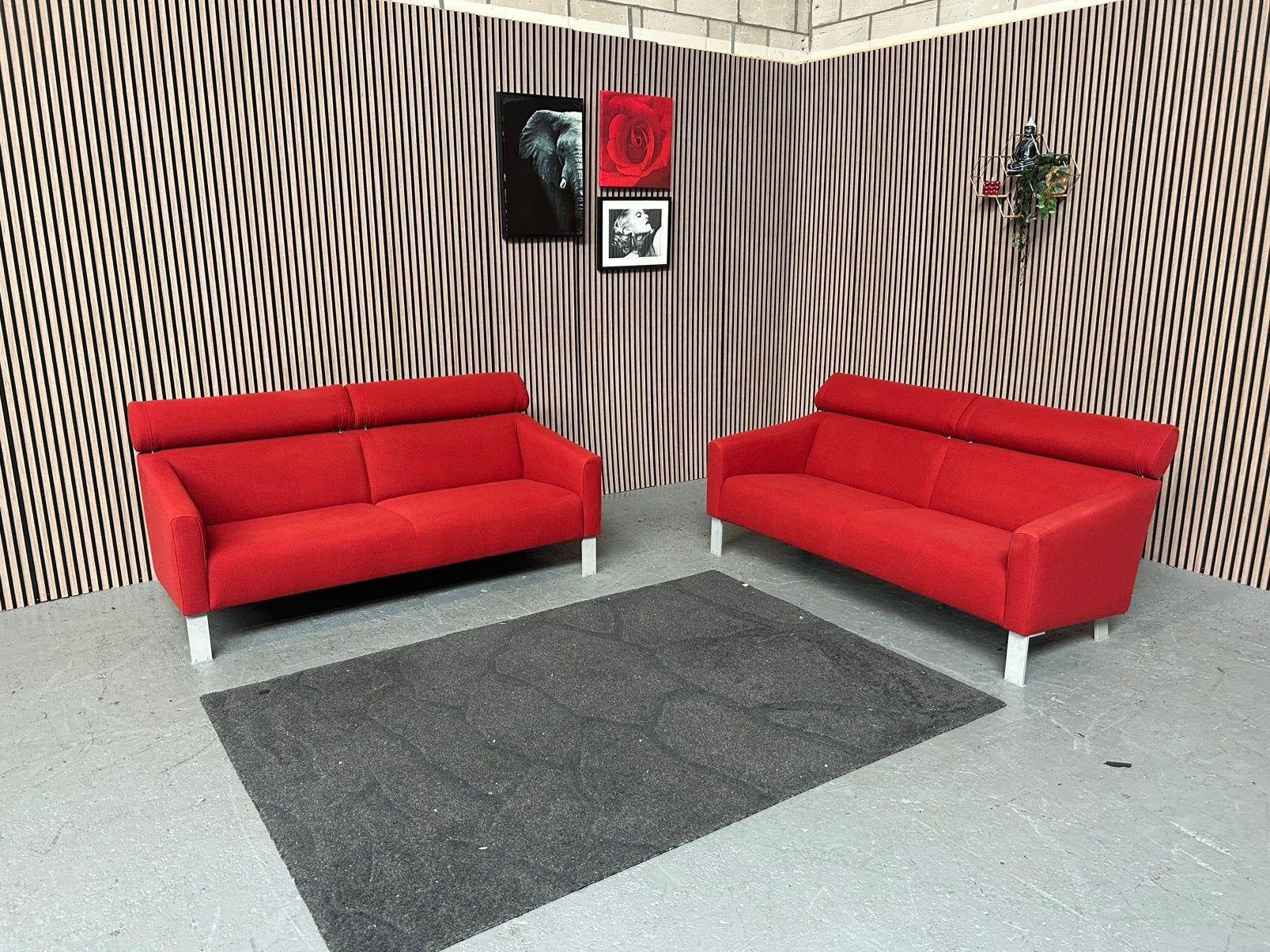 GRATIS LEVERING Leolux Patachou Rood Wol 180X81 GEREINIGD, Leolux Patachou, 150 tot 200 cm, Tweepersoons, 75 tot 100 cm