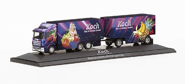 Herpa Scania 164 refrigerated box trailer "Koch", Nieuw, Ophalen of Verzenden, Bus of Vrachtwagen, Herpa