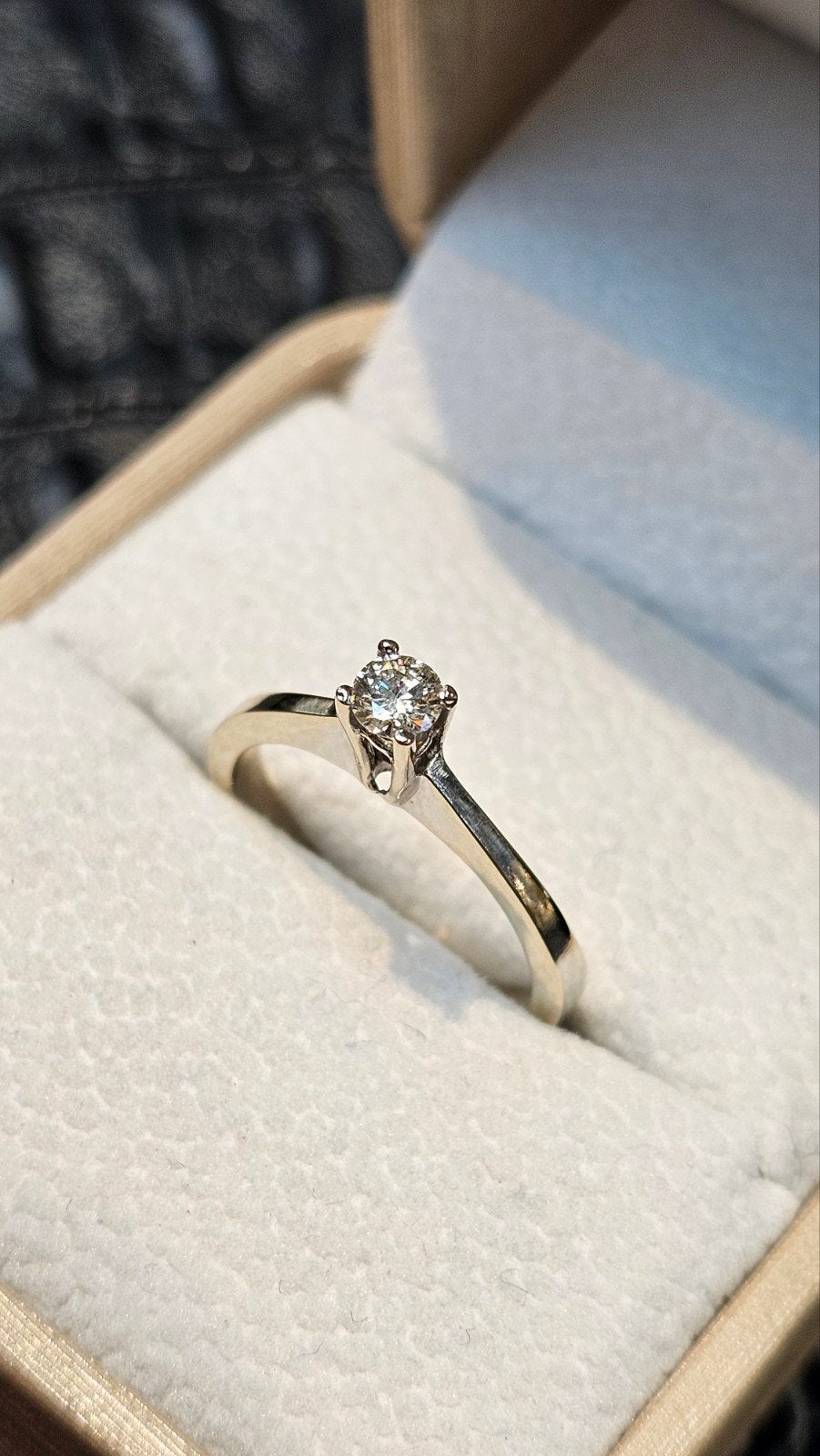 Diamant solitair 18k witgouden ring 0.24ct, Wit, Nieuw, Ophalen of Verzenden, 17 tot 18