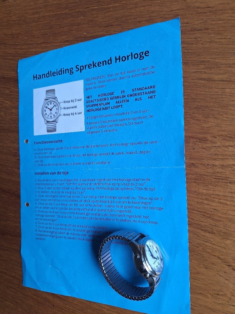 Sprekend horloge, Overige merken, Staal, Staal, Polshorloge