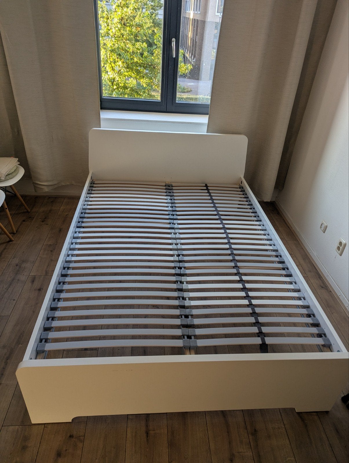 Ikea Houten Bed met Lattenbodem - 140 x 200 cm, Ophalen, Gebruikt, Wit, 140 cm