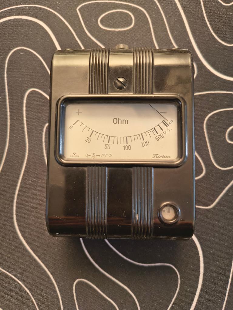 Vintage Gossen Ohm Meter Triohm met Lederen Etui (ca. 1960), Doe-het-zelf en Verbouw, Meetapparatuur, Ophalen of Verzenden, Gebruikt