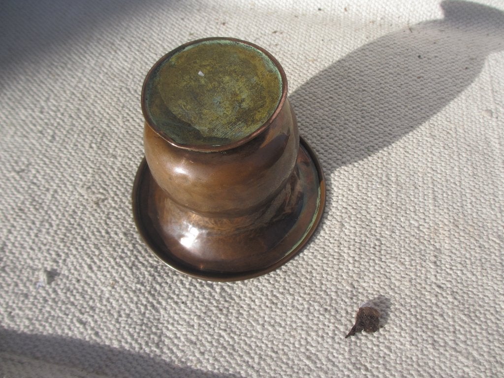 Antieke koperen kwispedoor jaren 1880-1900, Ophalen of Verzenden