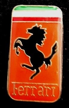 Ferrari pin- oranje glasierd 27x14 mm, Verzenden, Nieuw, Transport, Speldje of Pin