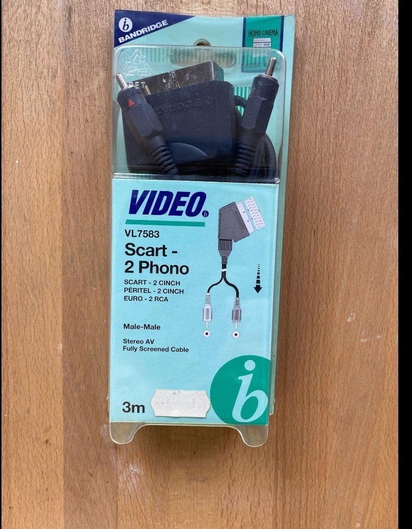 Bandridge Scart naar 2 Phono (RCA) kabel - 3 meter, Audio, Tv en Foto, Audiokabels en Televisiekabels, Ophalen of Verzenden, Nieuw