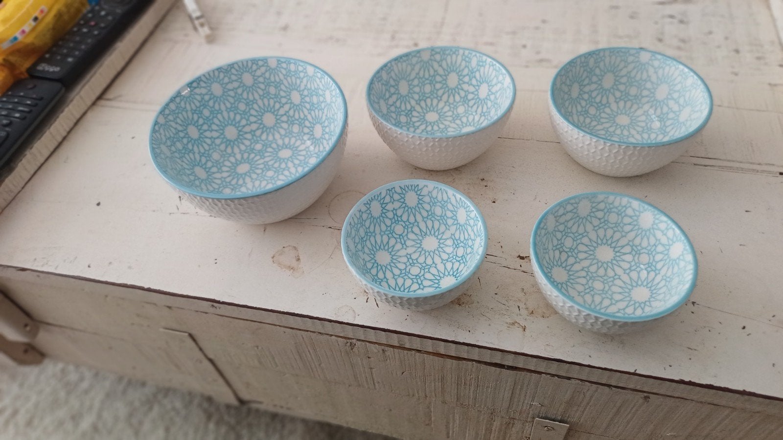 Inari porseleinen blauw/wit 5-delig serviesset, Ophalen, Nieuw