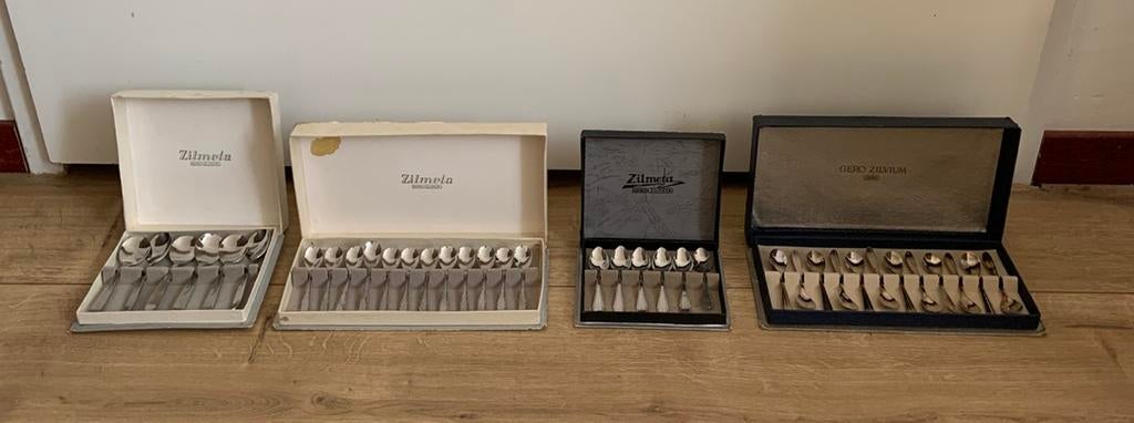 Gero 90 en gero zilmeta lepeltjes in originele dozen, Antiek en Kunst, Ophalen of Verzenden