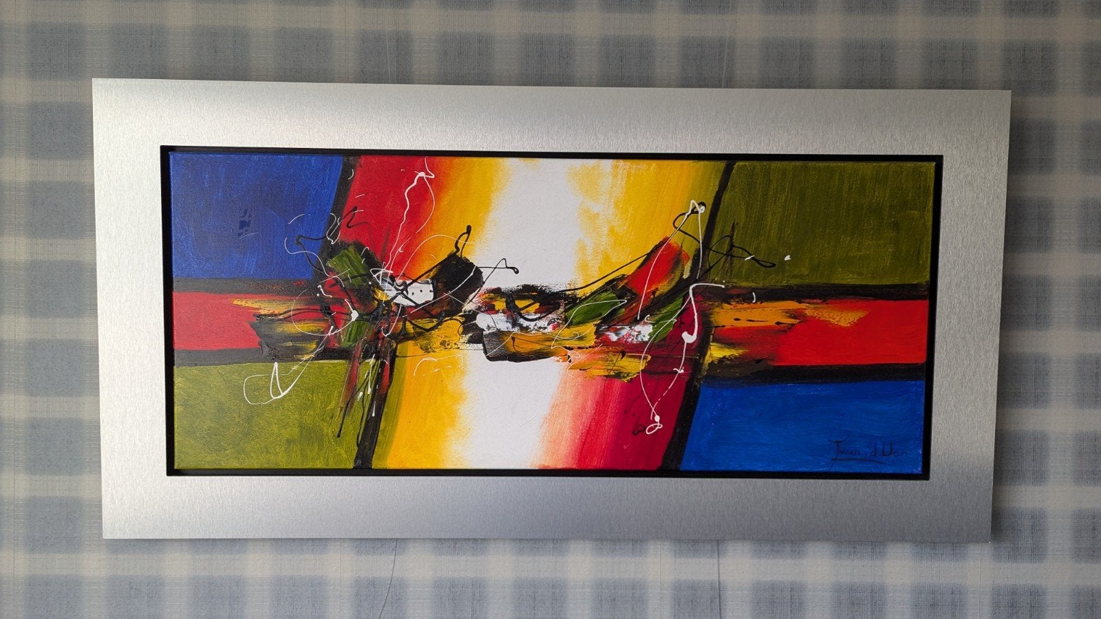 Prachtig kleurrijk abstract schilderij van Twan van de Ven, Ophalen