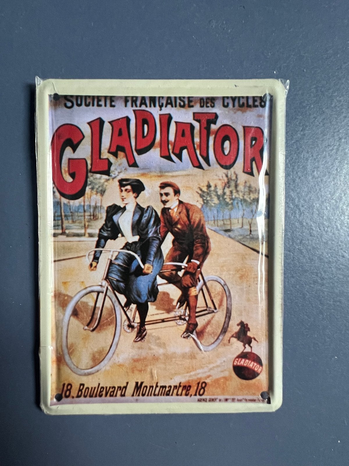 Gladiator Fiets Reclamebord - Nostalgisch Emaille Bord, Ophalen of Verzenden, Nieuw, Reclamebord