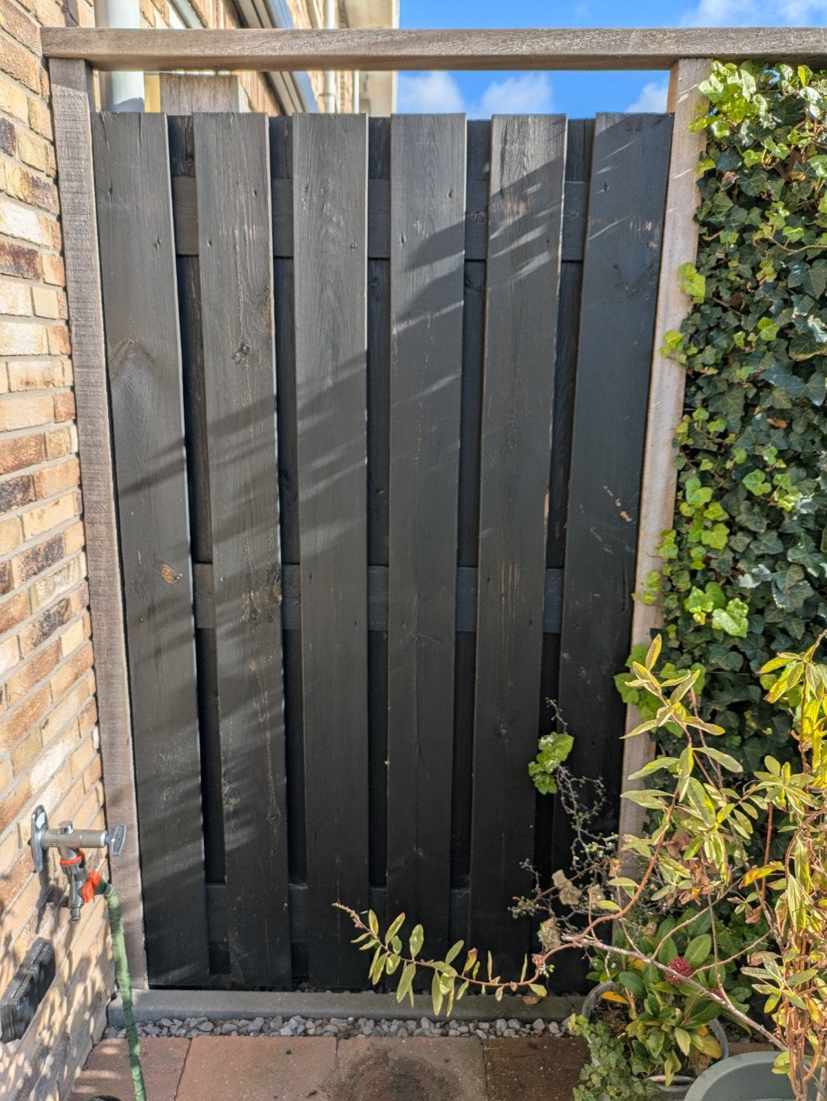 Zwarte schuttingen 100x180cm, Tuin en Terras, Ophalen, Minder dan 3 meter, Hout, 1 tot 2 meter