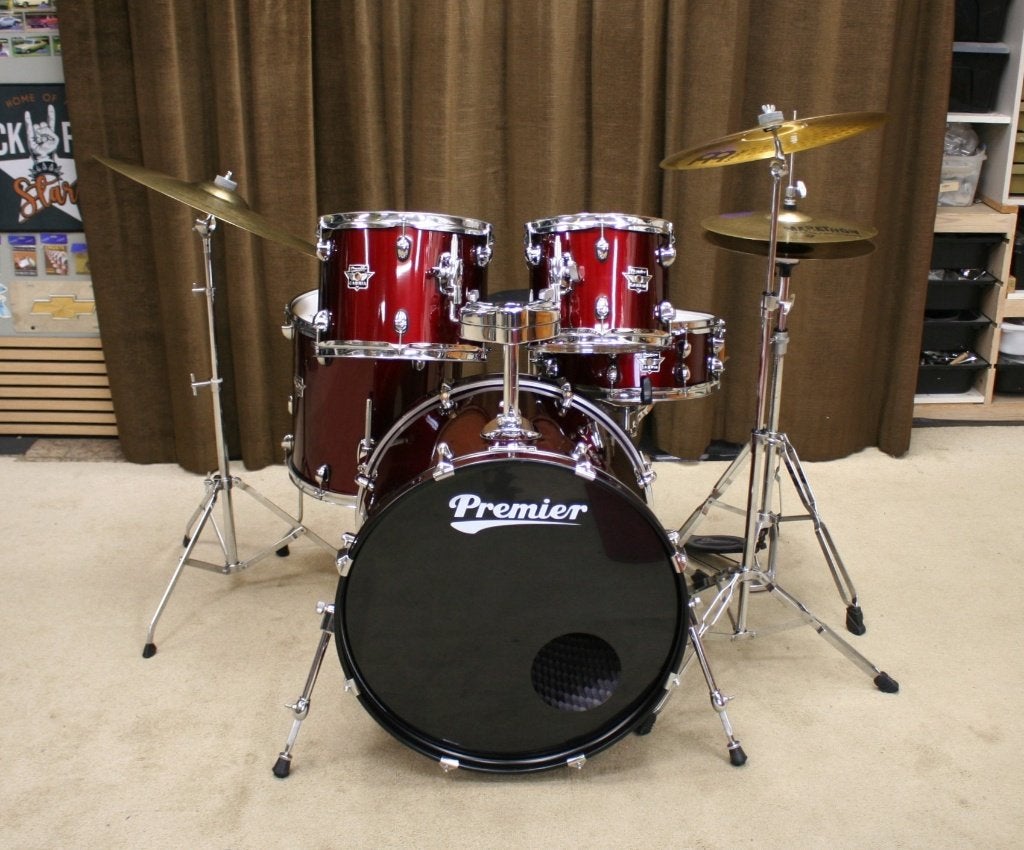 drumstel: premier cabria wine red 22/10/12/14/14s bekkenset, Muziek en Instrumenten, Drumstellen en Slagwerk, Ophalen, Gebruikt